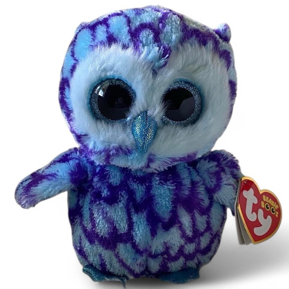 Ty Beanie Boos Blue and Purple Owl Plush